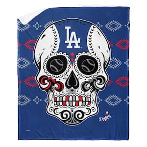 MLB Dodgers Candy Skull Silk Touch Sherpa Multicolor Throw