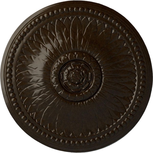 Ekena Millwork 18-1/8 in. x 3/4 in. Bailey Urethane Ceiling Medallion (Fits Canopies upto 4 in.) Hand-Painted Bronze