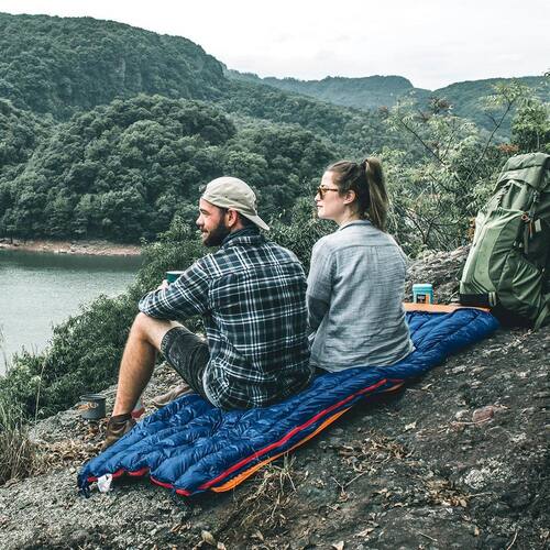 Goose Down Ultralight Portable Sleeping Bag in Navy Blue