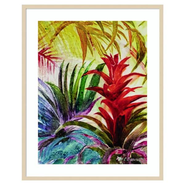 Amanti Art Tropic Botanicals VI by Marie Elaine Cusson 33 in. W x 41 in. H. Wood Framed Wall Art Print Framed in Brown