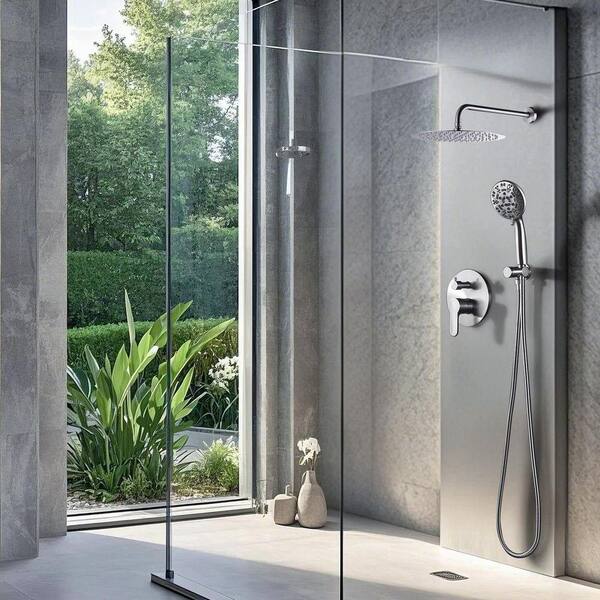 VEVETTA Wall Mount Dual Single Handle 2-Spray Shower Faucet 1.8