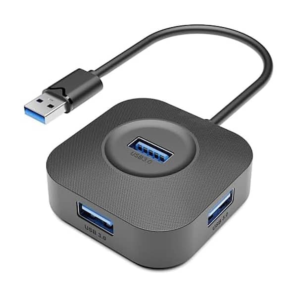 USB 3.0 Hub 4 Port Splitter Ultra Compact for Mouse Keyboard Flash Drive Printer Compatible with Laptop Desktop Xbox PS5