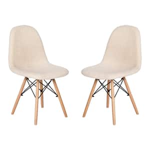 Off-White Padded Armless Accent Chair Set of 2