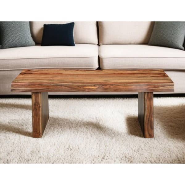 51.00 in. Brown Rectangle Solid Wood Coffee Table