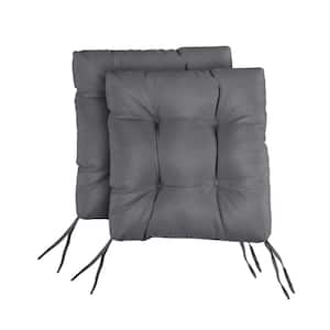 Charcoal Tufted Chair Cushion Square Back 19 x 19 x 3 (Set of 2)