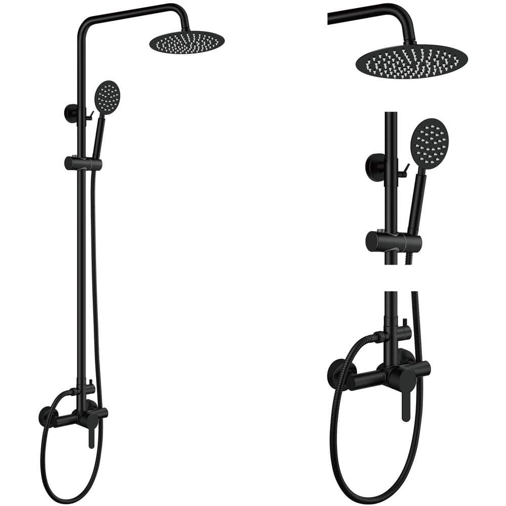 Outdoor Shower Faucet Matte Black SUS304 Shower Fixture Combo Set ...