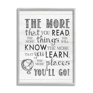 "More You Read Quote Rustic Pattern" by Lettered and Lined Framed Print Typography Texturized Art 11 in. x 14 in.