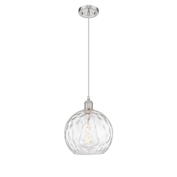 Innovations Athens Water Glass 1-Light Brushed Satin Nickel Globe Pendant Light with Clear Water Glass Shade