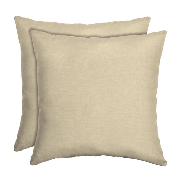 ARDEN 16 in. x 16 in. Tan Leala Square Outdoor Throw Pillow (2-Pack)