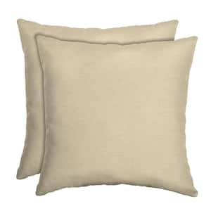 16 in. x 16 in. Tan Leala Square Outdoor Throw Pillow (2-Pack)
