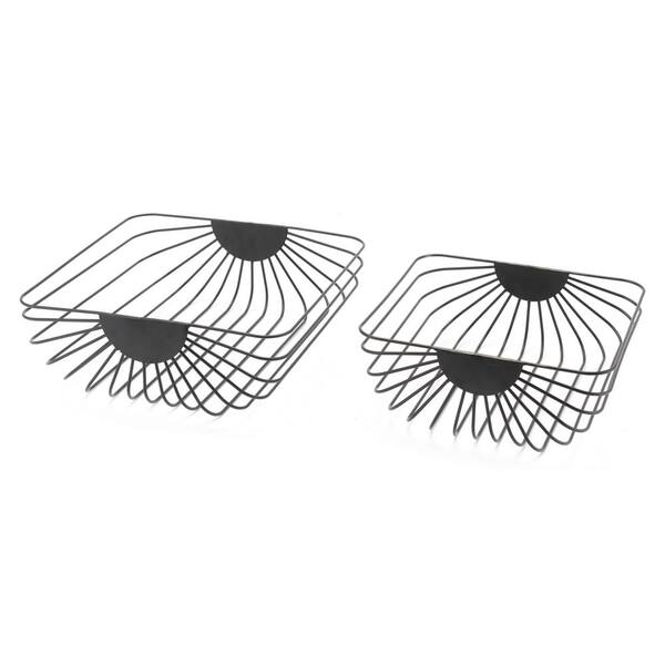 Zuo Modern Black Wired Trays (Set of 2)