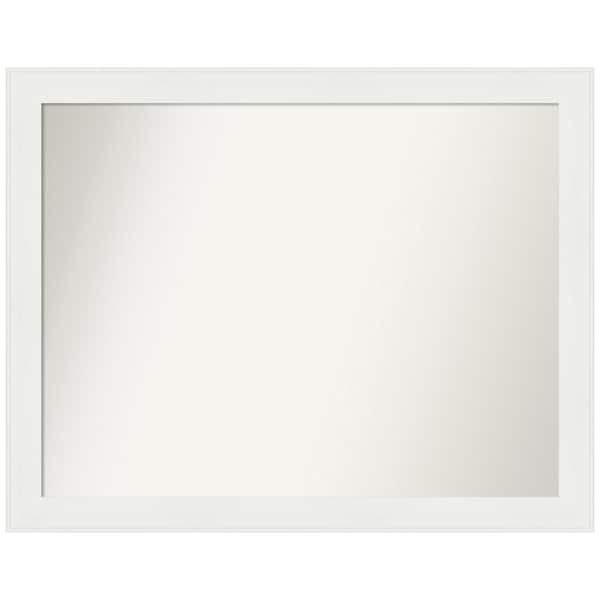 Amanti Art Vanity White Narrow 33.5 in. x 26.5 in. Custom Non-Beveled Recycled Polystyrene Framed Bathroom Vanity Wall Mirror