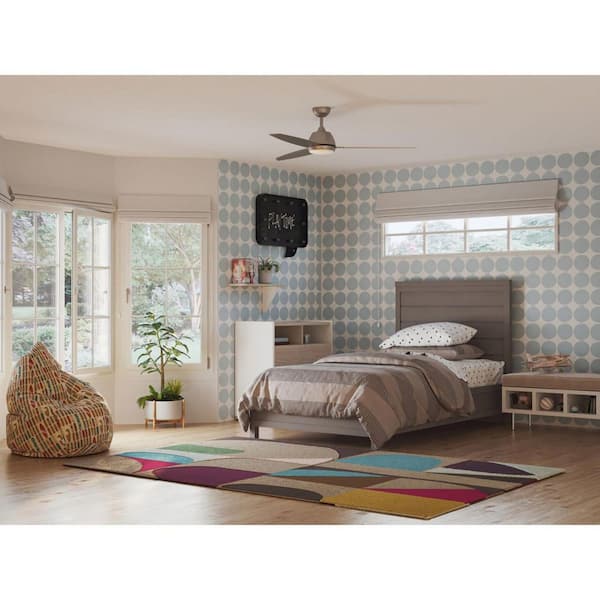 Oriole 60 in. Indoor Integrated LED Brushed Nickel Modern Ceiling Fan with Remote for Living Room and Bedroom