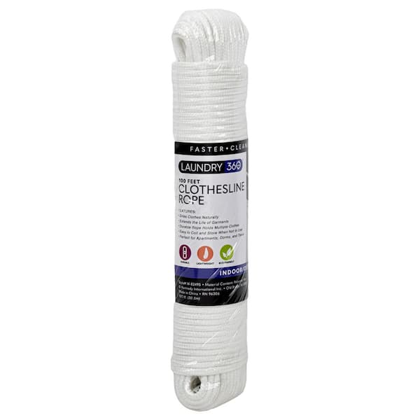 100 ft. Polyester Retractable Heavy Duty Clothesline Rope Indoor and Outdoor