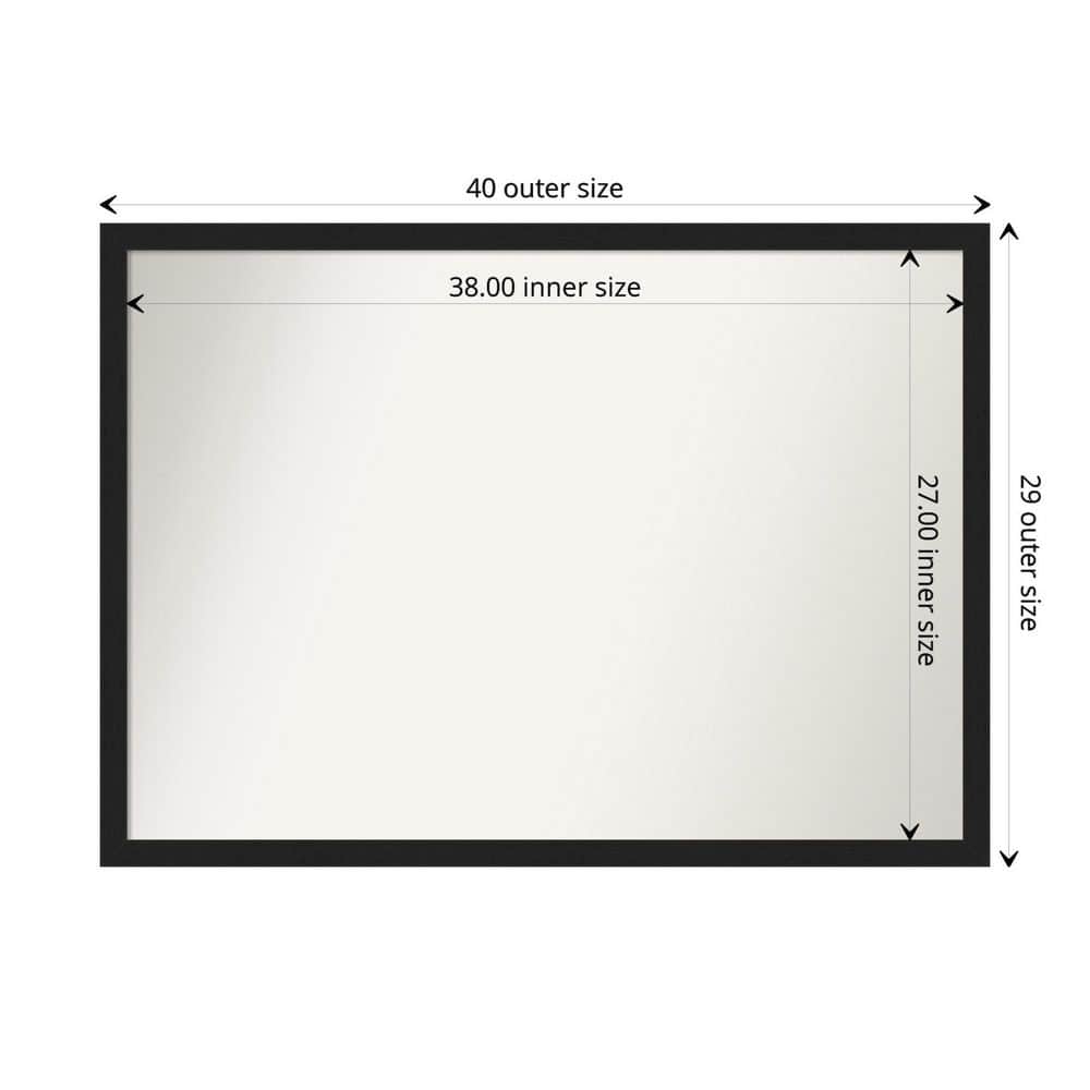 Grace Brushed Black and Silver Rectangular Bathroom Vanity Mirror