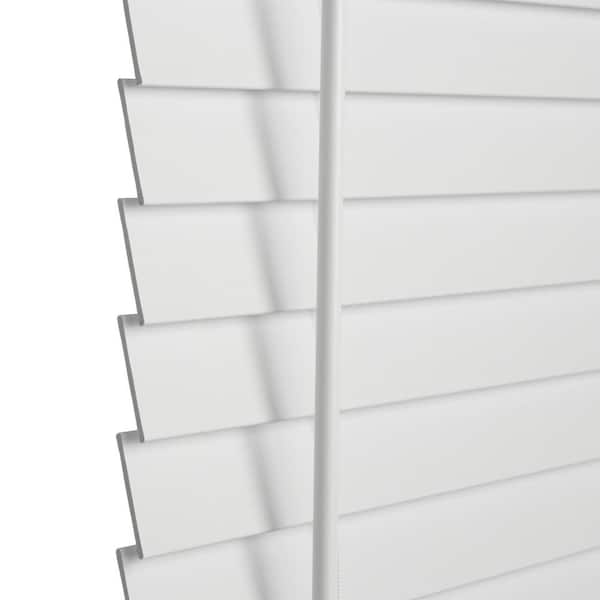 Home Decorators Collection - White Cordless Faux Wood Blinds for Windows with 2 in. Slats - 32 in. W x 36 in. L (Actual Size 31.5 in. W x 36 in. L)