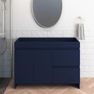 Mace 48 in. W x 18 in. D x 34 in. H Bath Vanity Cabinet without Top in Navy with Right-Side Drawers