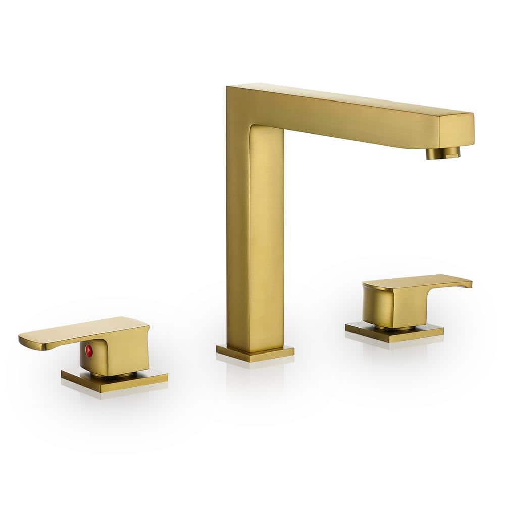 Brushed Gold Double Handle Deck-Mount Roman Tub Faucet