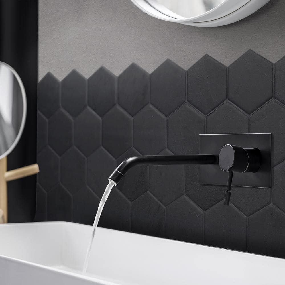 Hexa Walton Matte Black Hexagonal Peel and Stick Wall Tile