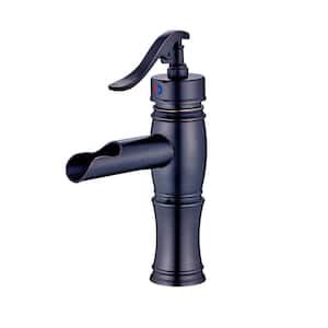 Modern Contemporary Single Handle Low Arc Single Hole Bathroom Faucet in Oil Rubbed Bronze