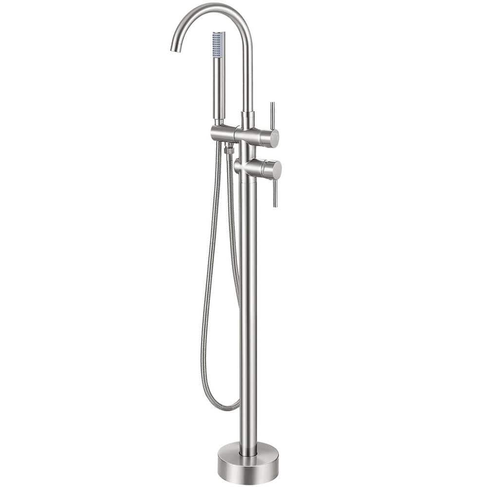 Single-Handle Freestanding Floor Mount Roman Tub Faucet Bathtub Filler with