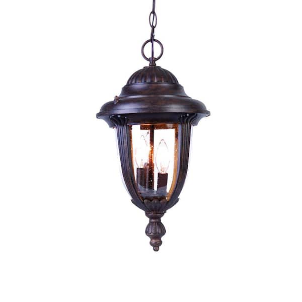 Acclaim Lighting - Monterey Collection 3-Light Black Coral Outdoor Hanging Lantern