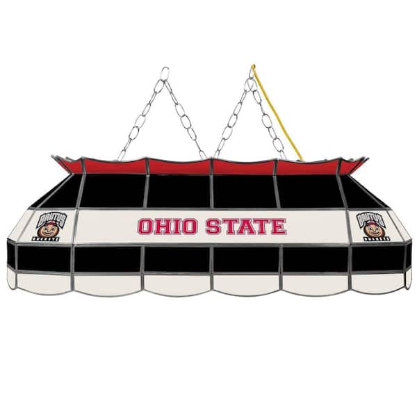 Trademark Global Ohio State Brutus 3-Light Stained Glass Hanging Tiffany Lamp