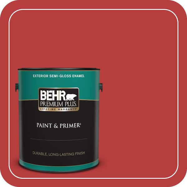 BEHR PREMIUM PLUS 1 gal. #S-G-170 Licorice Stick Semi-Gloss Enamel Exterior Paint & Primer