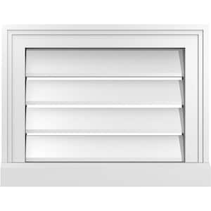 18" x 14" Vertical Surface Mount PVC Gable Vent: Functional with Brickmould Sill Frame
