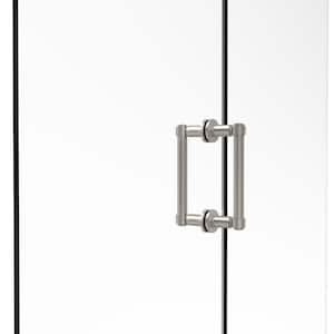 Contemporary 6 in. Back-to-Back Shower Door Pull in Satin Nickel