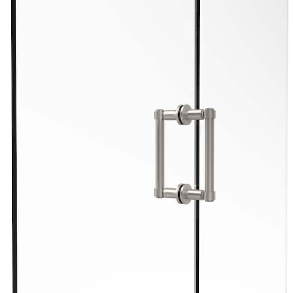 Allied Brass Contemporary 6 in. Back-to-Back Shower Door Pull in Satin Nickel