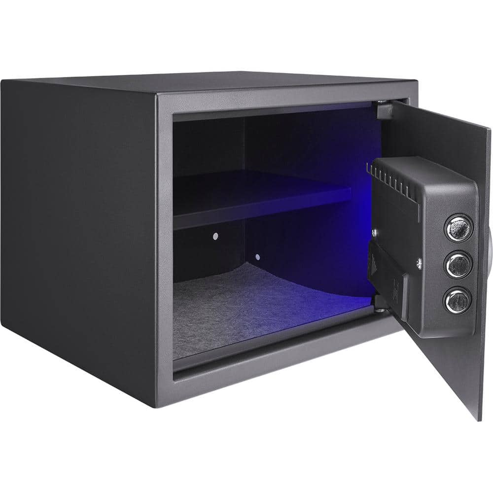 Compact Black Steel Digital Keypad Safe with LED Light