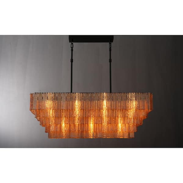 Modern Chandelier 59 in.11-Lights Black Chandelier for Dining Room, Living Room, Foyer, Bedroom