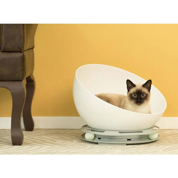 PAWSMARK Plastic Bowl Shaped Sleeping Bed House Cat Cave Lounge