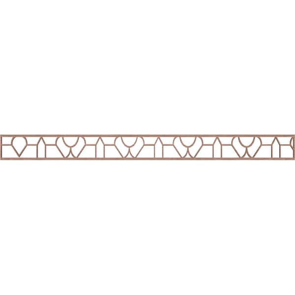 Ekena Millwork Whitechapel Fretwork 0.25 in. D x 46.375 in. W x 4 in. L Walnut Wood Panel Moulding