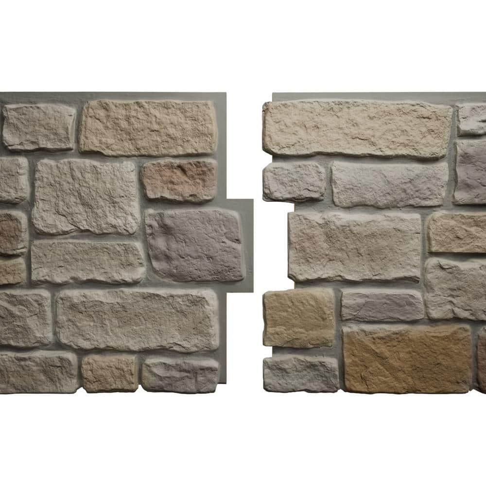 Charleston Faux Stone Panel in Multicolor Composite