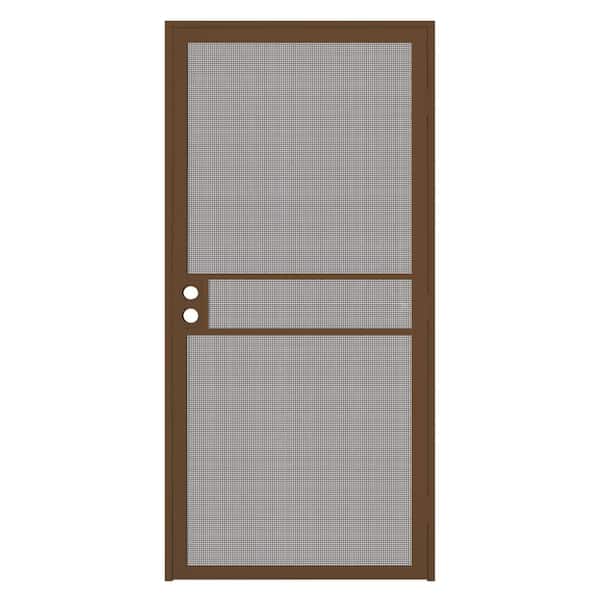 Unique Home Designs ClearGuard 36 in. x 80 in. Universal Copper Surface Mount Steel Security Door with Meshtec Screen