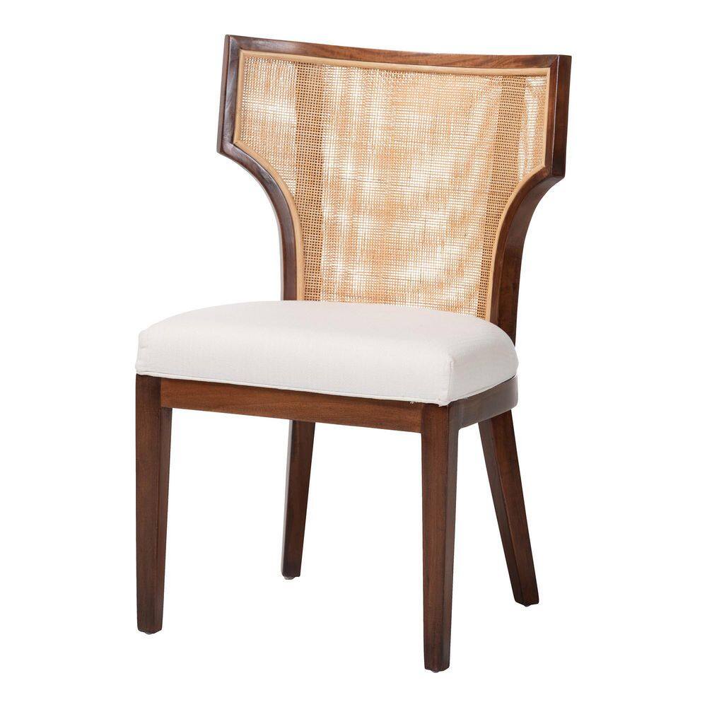Franco Light Brown Wood and Natural Rattan Dining Chair price history on PriceWatchPro