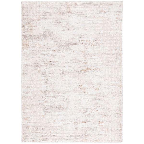 Ravine Shag 8 ft. x 10 ft. Beige/Ivory Distressed Area Rug