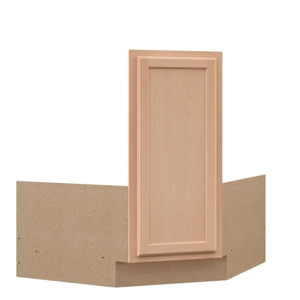 Recessed Panel 36 in. W x 24 in. D x 34.5 in. H Partially Assembled Corner Sink Base Kitchen Cabinet in Unfinished