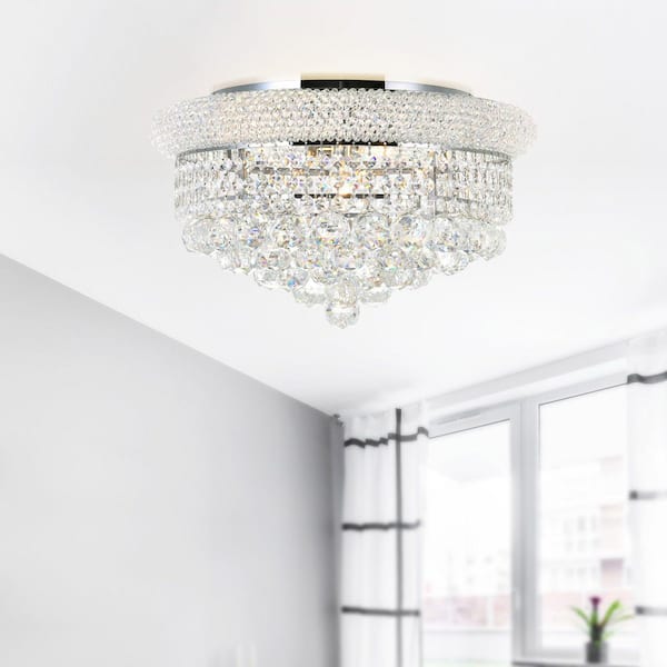 Empire 8 Light Flush Mount With Chrome Finish