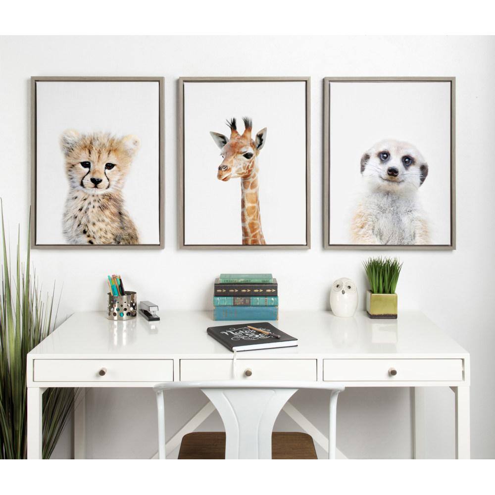 Sylvie Baby Giraffe Framed Canvas Print, 18" x 24"