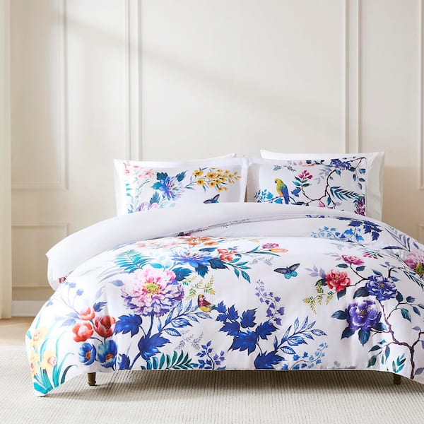 Fantasia 3-Piece Teal/Blue Cotton Full/Queen Duvet Cover Set