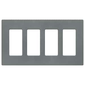 Claro 4 Gang Wall Plate for Decorator/Rocker Switches, Satin, Slate (SC-4-SL) (1-Pack)