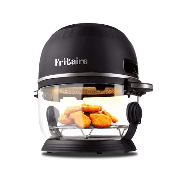 Fritaire Self-Cleaning Glass Bowl Air Fryer, 5-Qt, White