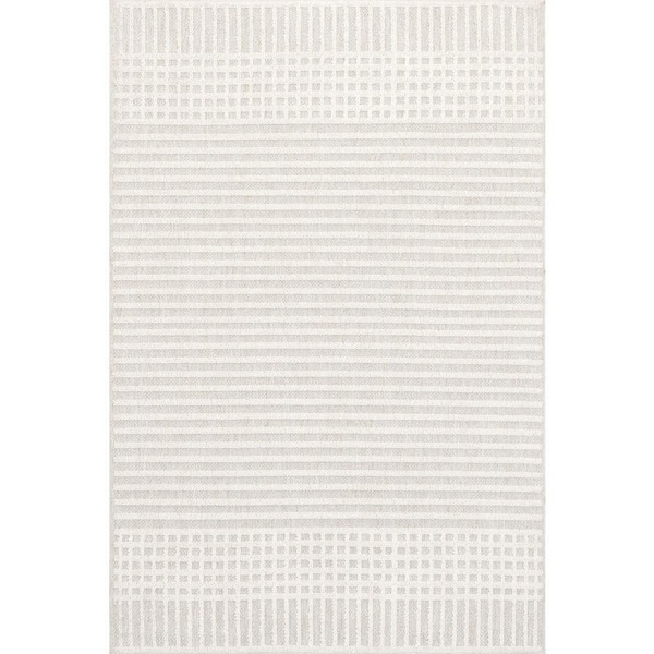 Fredrika Geometric Washable Light Grey 10 ft. x 14 ft. Indoor Area Rug