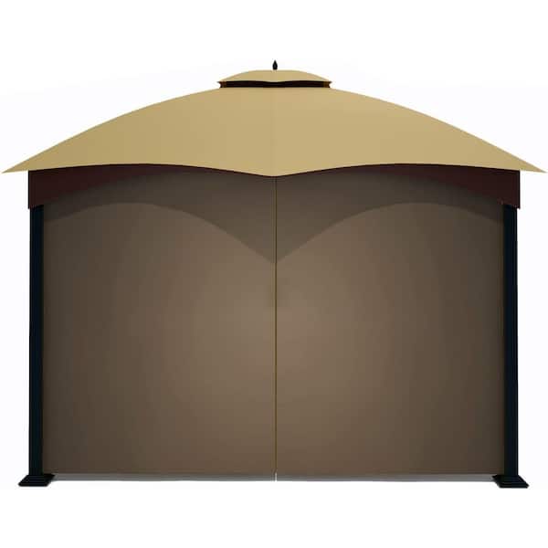 Gazebo Replacement Privacy Curtain with Zipper Outdoor Universal Sidewall for 10 ft. x 12 ft. Gazebo Brown