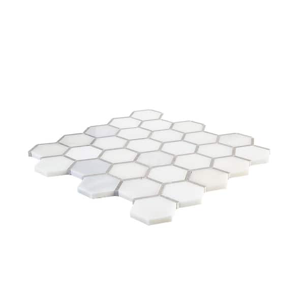 Merola Tile Metro Hex 2 in. Matte White 10-1/2 in. x 11 in. x 6 mm Porcelain Mosaic Tile (8.21 sq. ft. / case) Merola Tile Metro Hex 2 in. Matte White 10-1/2 in. x 11 in. x 6 mm Porcelain Mosaic Tile (8.21 sq. ft. / case)