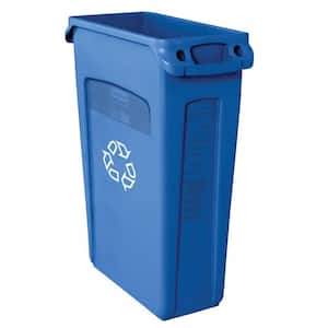 Slim Jim 23 Gal. Blue Recycling Container with Venting Channels