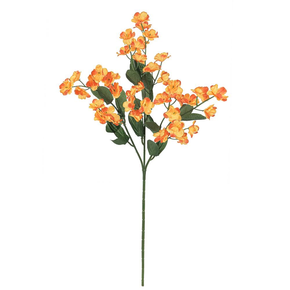 LIVING LUXURY 18 in. Orange Artificial Baby's Breath